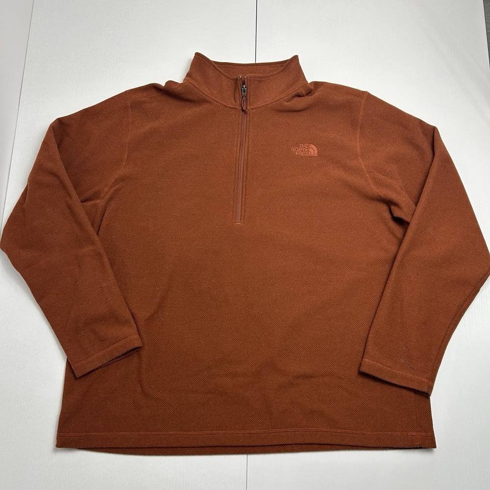 The North Face 1/4 Zip Men's XXL Pullover Sweater‎ Fleece Copper Orange Hiking